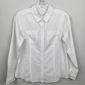 Ann Taylor Petite Loft Longsleeve Button Down Blouse Top Size Medium Petite
